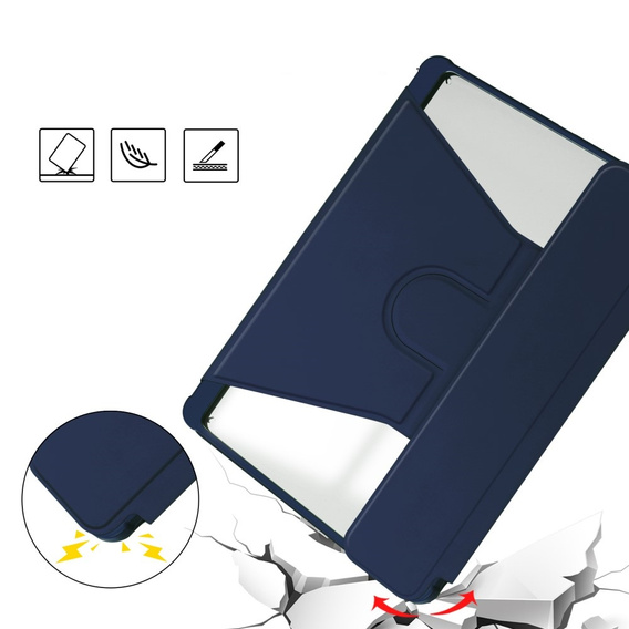 Billentyűzet tok iPad Pro 11" 2024 (5 gen.), Rotary 360° Leather, sötétkék