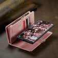 CASEME tok Samsung Galaxy S25 Ultra, Retro Leather Wallet, szíjjal, rózsaszín