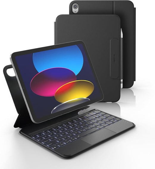 Billentyűzet tok iPad 11" 2025 A16 (11 gen.) / iPad 10.9" 2022 (10 gen.), Dexnor Magnetic Keyboard Touchpad, fekete