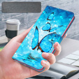 Pattintható tok a Oppo A17, Wallet Light Spots Decor Butterfly, kék