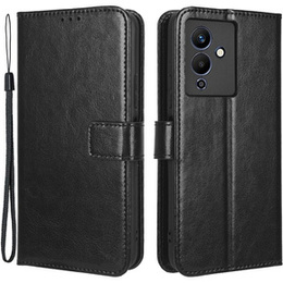 Pattintható tok a Infinix Note 12 5G, Crazy Horse Wallet, fekete