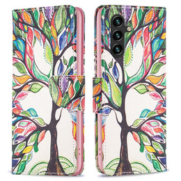 Pattintható tok a Samsung Galaxy A55 5G, Wallet, Tree of life, fehér