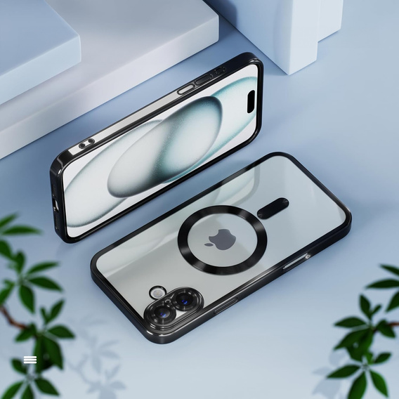 Tok iPhone 16-hoz, Electro MagSafe, fekete + üveg a képernyőhöz