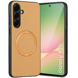 Telefontok a Samsung Galaxy A56 5G, Leather Hybrid MagSafe, arany