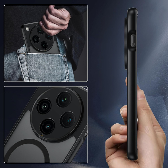Tok Oppo Find X8 Pro-hoz, MagSafe, ERBORD Matt Case, fekete