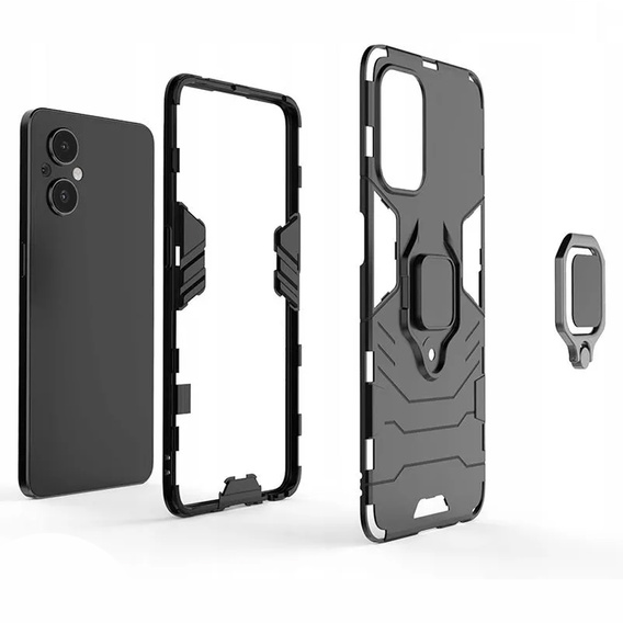 Telefontok a Oppo Reno7 Lite, Kickstand Ring, fekete
