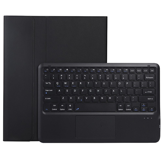 Tok + billentyűzet Samsung Galaxy Tab S9+, Leather Pen Slot TouchPad, fekete