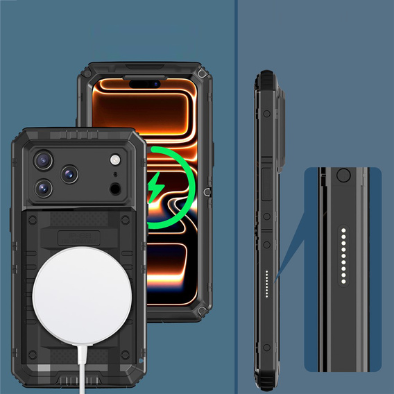 IP68 vízálló tok iPhone 17 Pro-hoz, fekete