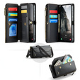 Tok CASEME Samsung Galaxy A56 5G, RFID Leather Wallet, vállpánttal, fekete