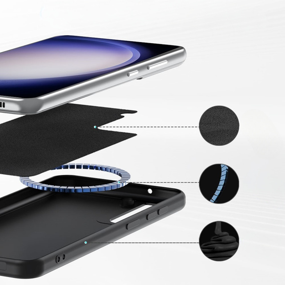 Telefontok a Samsung Galaxy S23 FE, Silicone MagSafe, fekete