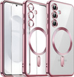 Tok Samsung Galaxy S25-hoz, Electro MagSafe, rózsaszín rose gold + üveg a képernyőhöz