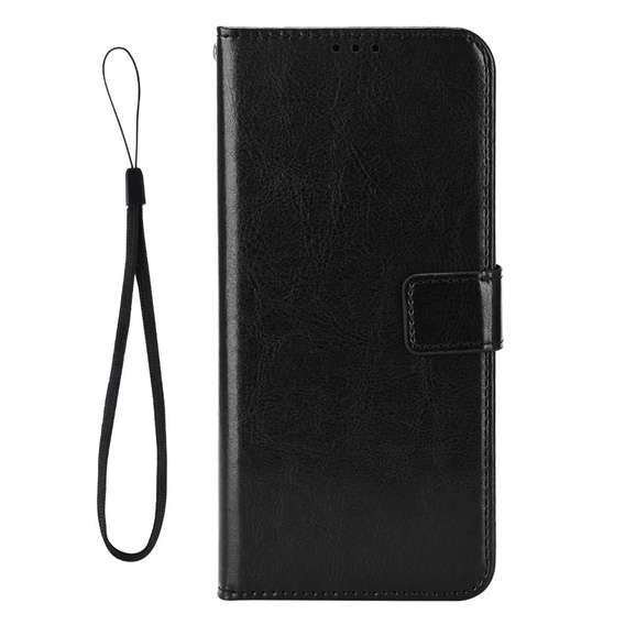 Pattintható tok a Infinix Hot 50 4G, Crazy Horse Wallet, fekete
