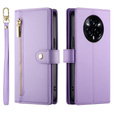 Pattintható tok a Realme 14 Pro 5G, Wallet Zipper Pocket, lila