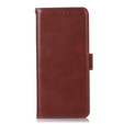 Pattintható tok a T Phone 3 5G, Crazy Horse Wallet, barna