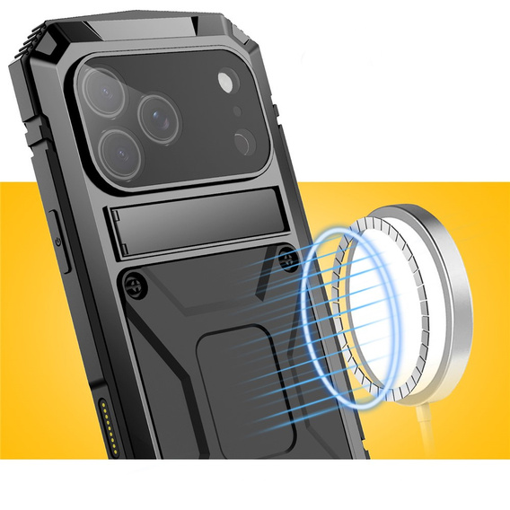 R-JUST tok állvánnyal és beépített üveggel iPhone 17 Pro Max készülékhez