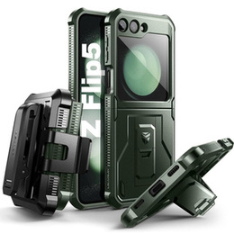 Páncélozott tok Samsung Galaxy Z Flip 5 5G készülékhez, Dexnor Clip Holder, zöld