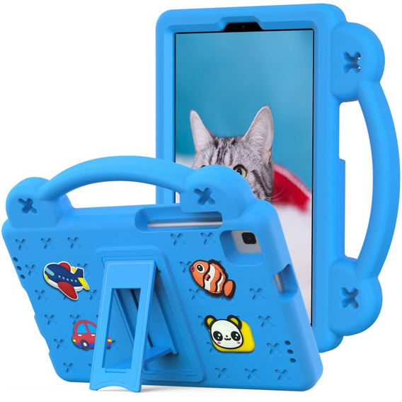Gyermek tok Samsung Galaxy Tab A7 Lite 8.7 T220/T225, Cute Patterns, állvánnyal, kék
