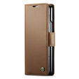 CASEME flip tok Samsung Galaxy Z Fold6 5G, Litchi Wallet, barna