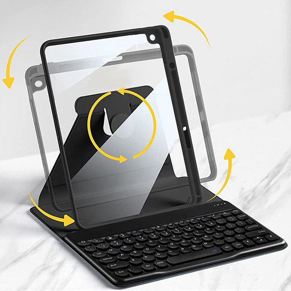 Tok + billentyűzet iPad 10.2 2021 / 2020 / 2019 7/8/9 gen, fekete
