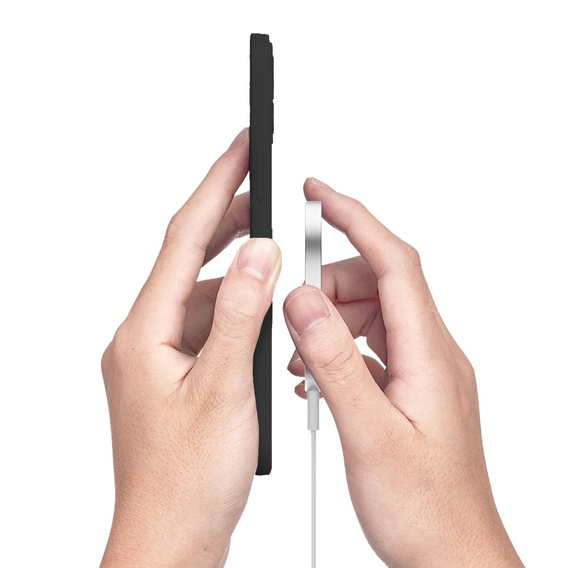 Szilikon tok Mag Cover lila iPhone 14 Pro Max-hoz