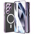 Magnetic Dual Glass MagSafe tok Samsung Galaxy S25 Ultra, lila
