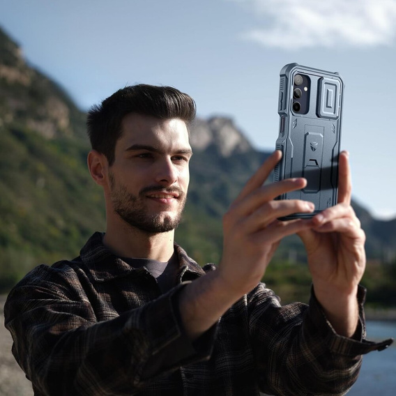 Páncélozott tok a Samsung Galaxy A15, Dexnor Full Body (Two Frames), kék