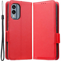 Pattintható tok a Nokia X30 5G, Wallet Litchi Magnet Case, piros