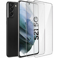 2x edzett üveg a Samsung Galaxy S21, ERBORD 9H Hard Glass a képernyőn