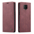 CASEME tok Xiaomi do Redmi Note 9s / 9 Pro, Leather Wallet Case, bordó