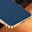 Telefontok a Samsung Galaxy S23 Ultra, Cowhide Leather, sötétkék
