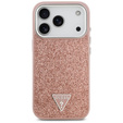 GUESS Glitter Triangle Logo MagSafe tok iPhone 17 Pro készülékhez