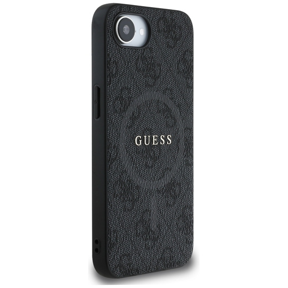 GUESS Telefontok a iPhone 16E, 4G Ring Classic Logo, fekete