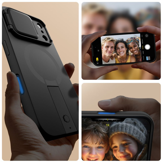 Tech-Protect Kevlar Aura védőtok állvánnyal és MagSafe funkcióval iPhone 17 Pro Max készülékekhez