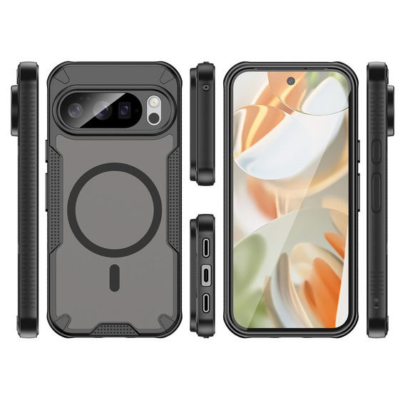 Páncélozott tok a Google Pixel 10 Pro-hoz, MagSafe, matt, fekete