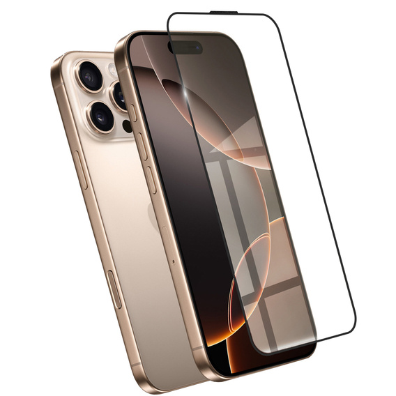 3D edzett üveg iPhone 16 Pro Max készülékhez, fekete