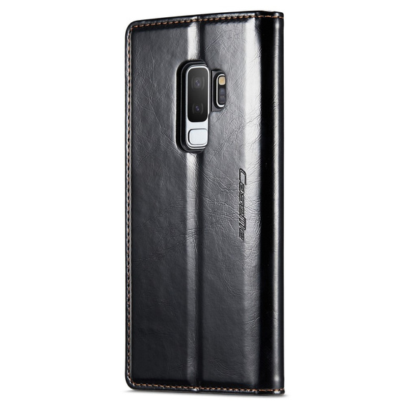 CASEME flip tok Samsung Galaxy S9+ Plus, Waxy Textured, fekete