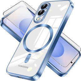 Tok Samsung Galaxy S25 Edge-hoz, Electro MagSafe, kék + üveg a képernyőhöz