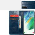 CASEME flip tok Samsung Galaxy S21 FE, Waxy Textured, kék