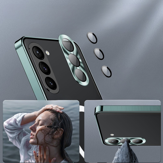 Kameravédő tok Samsung Galaxy S23 Plus, CamShield MagSafe, átlátszó / zöld
