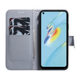 Pattintható tok a Oppo A17, Wallet flowers, kék