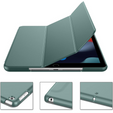 Tok iPad 7/8/9 10.2 2019/2020/2021, Smartcase, sötétzöld