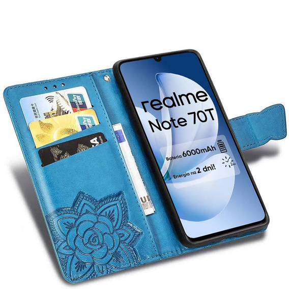 Pattintható tok a Realme Note 70T 4G, Butterfly, kék