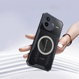 Tok Xiaomi Redmi Note 14 Pro/Pro+ 5G, mágneses lemezzel, átlátszó / fekete