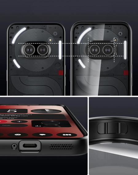Tok Nothing Phone 2a, Fusion Hybrid, kameravédelemmel, átlátszó / fekete
