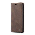 CASEME tok Samsung Galaxy S21 FE, Leather Wallet Case, kávé