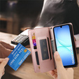 Wallet Zipper Pocket flip tok Samsung Galaxy A17 5G, Wallet Zipper Pocket, pénztárca, rózsaszín