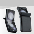 CASEME flip tok Samsung Galaxy Z Flip5 5G, Litchi Wallet, fekete
