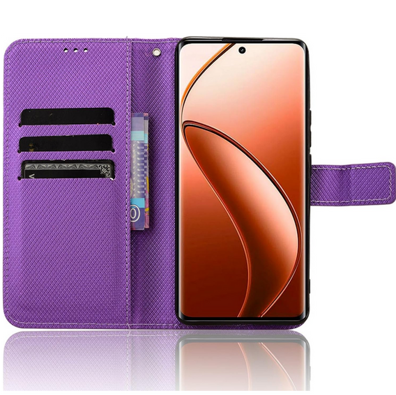 Pattintható tok a Realme 12 Pro 5G / 12 Pro+ 5G, Wallet Smart Magnet, lila