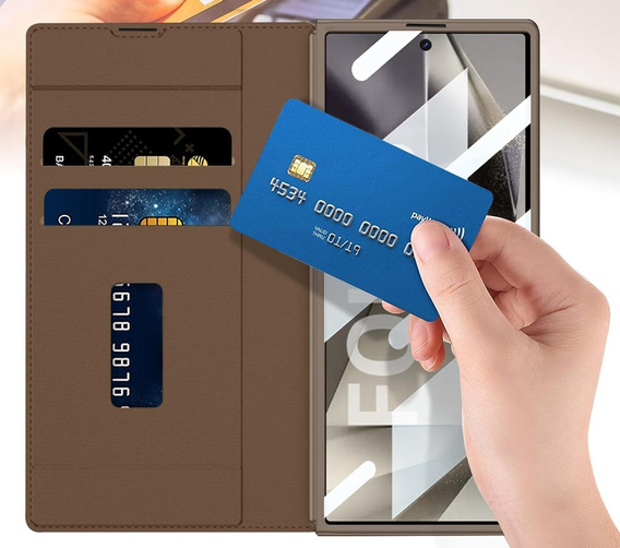 Tárca tok füles barna Samsung Galaxy Z Fold 7 5G számára