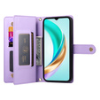 Pattintható tok a Honor Magic 7 Lite, Wallet Zipper Pocket, lila